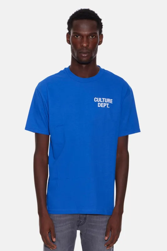 Culture Dept. Tee Royal/White sold by Blue & Cream