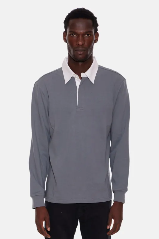 Solid Rugby Grey W/ White Collar sold by Blue & Cream