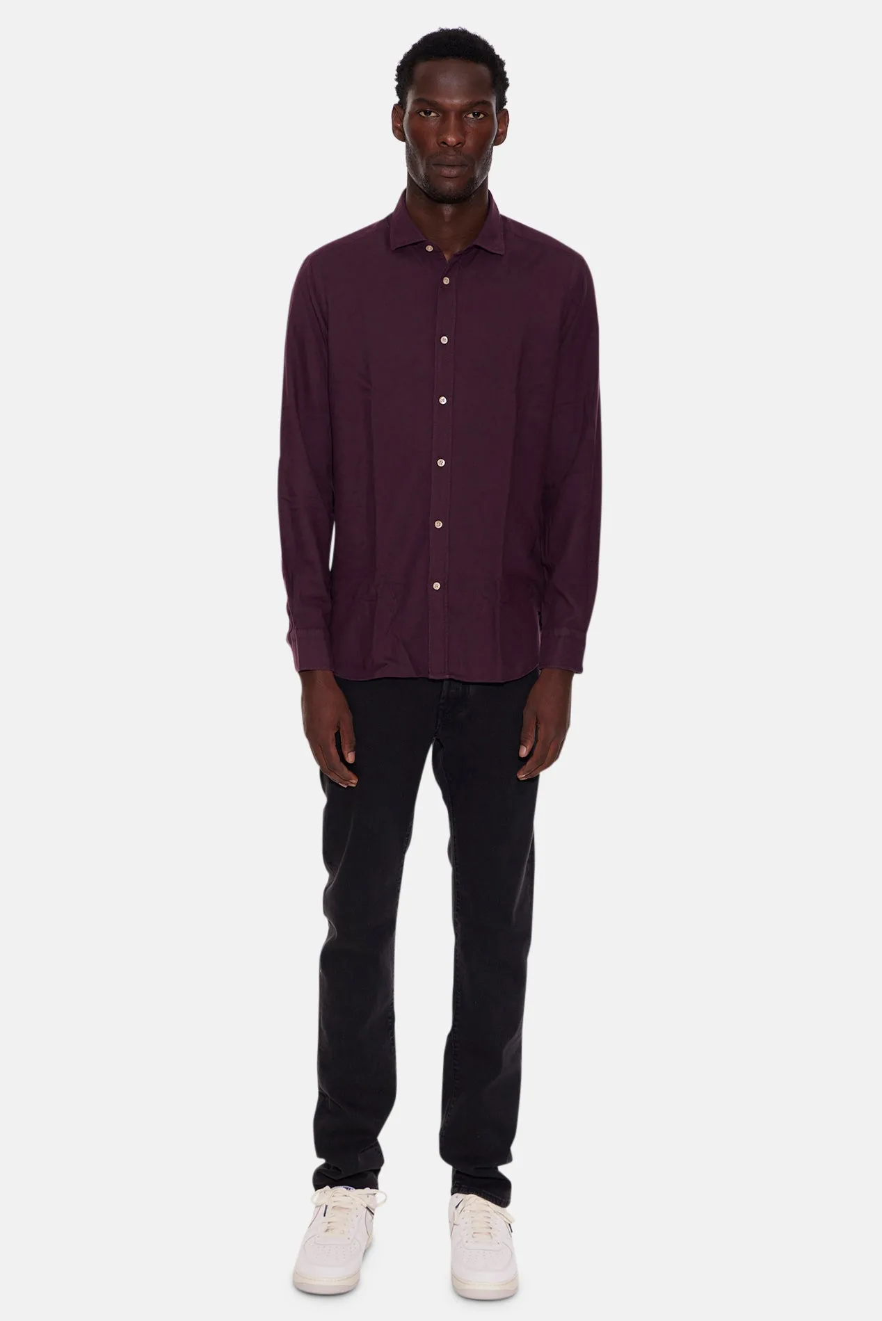 Cotton French Collar Shirt Bordeaux sold by Blue & Cream product image thumbnail 4