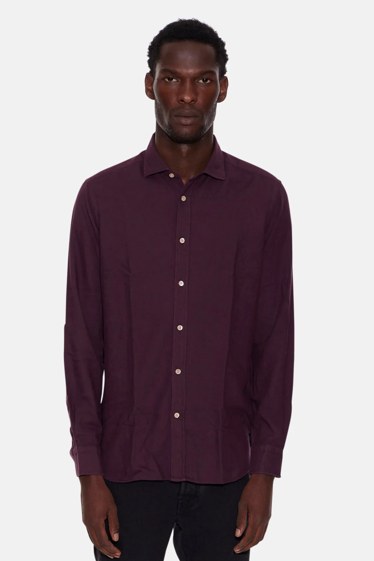 Cotton French Collar Shirt Bordeaux sold by Blue & Cream