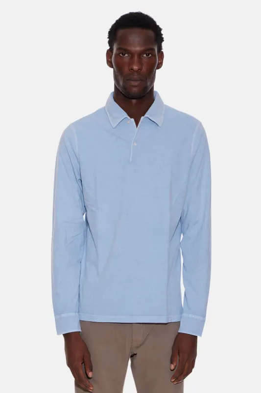 Luigi Long Sleeve Polo Sky sold by Blue & Cream
