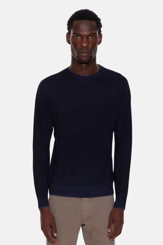 Lightweight Wool Crewneck Navy sold by Blue & Cream