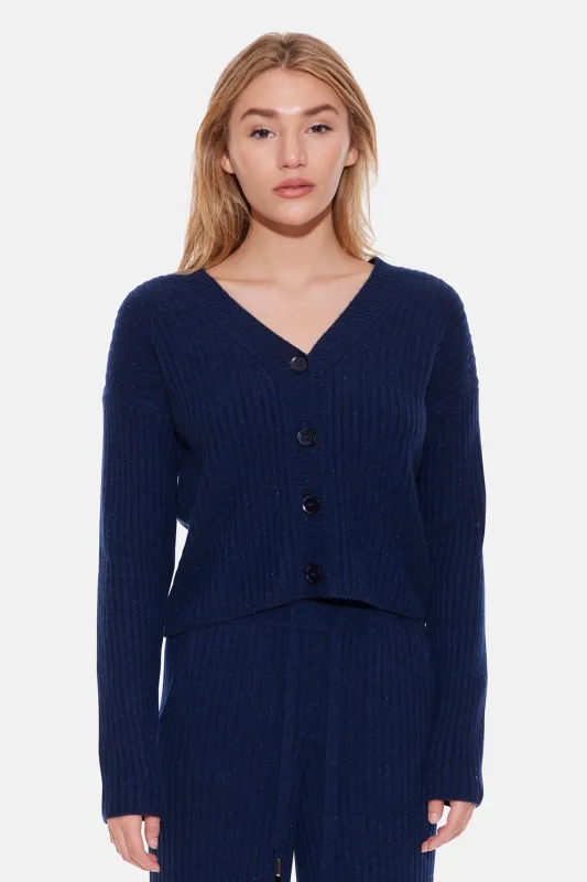 Beatrice Ribbed Cardigan Milky Way sold by Blue & Cream