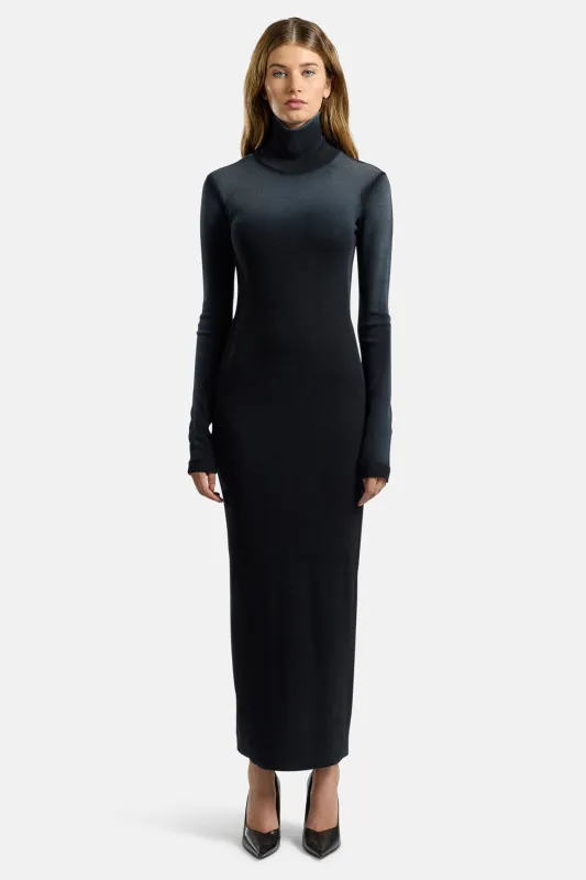 Verona Turtleneck Maxi Dress Black Cast sold by Blue & Cream