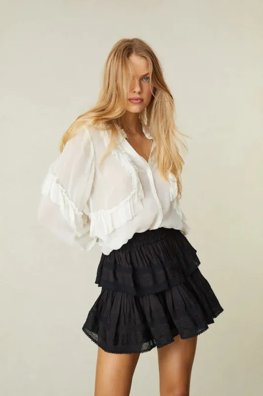 Ruffle Mini Skirt Black sold by Blue & Cream