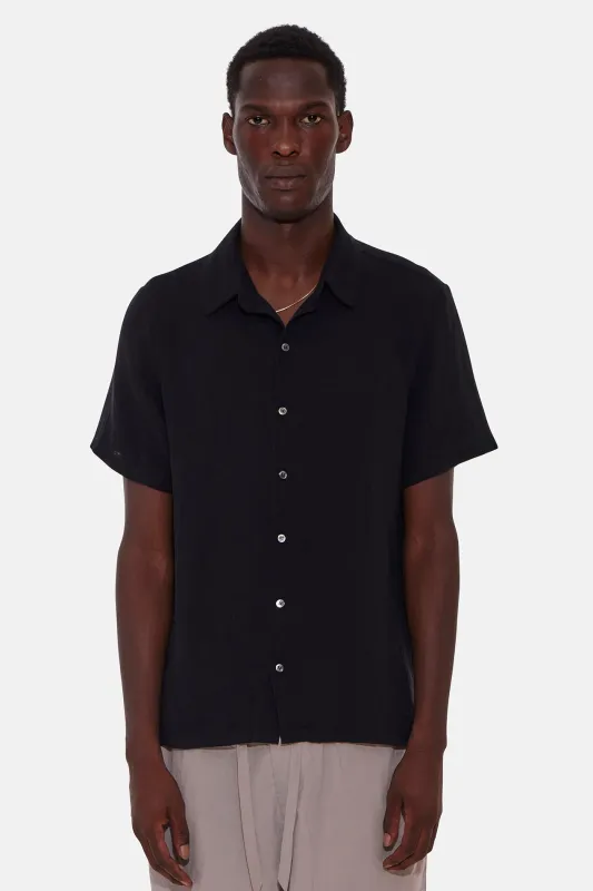 Gauze Short Sleeve Buttondown Black sold by Blue & Cream