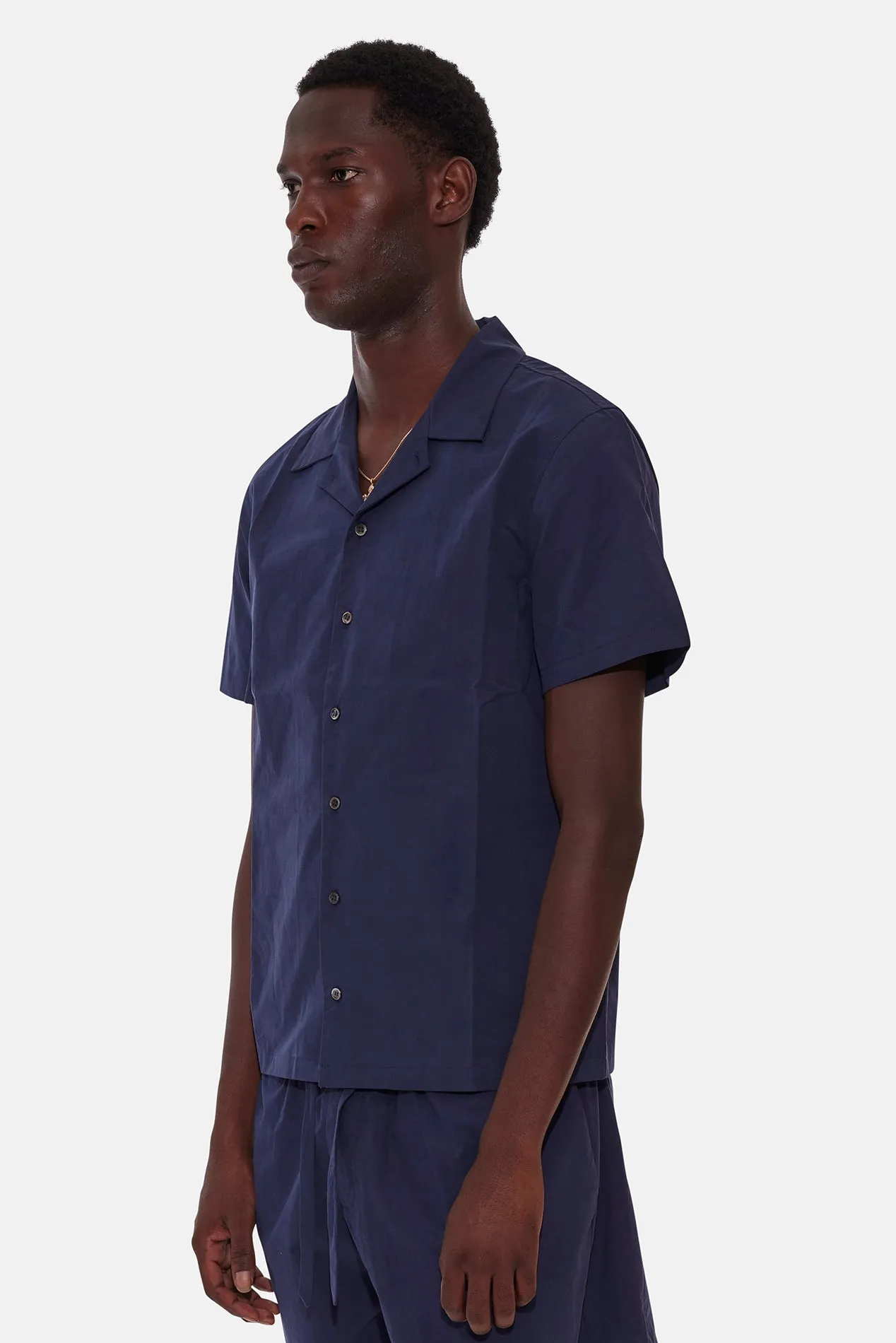 Poplin Camp Shirt Navy sold by Blue & Cream product image thumbnail 3