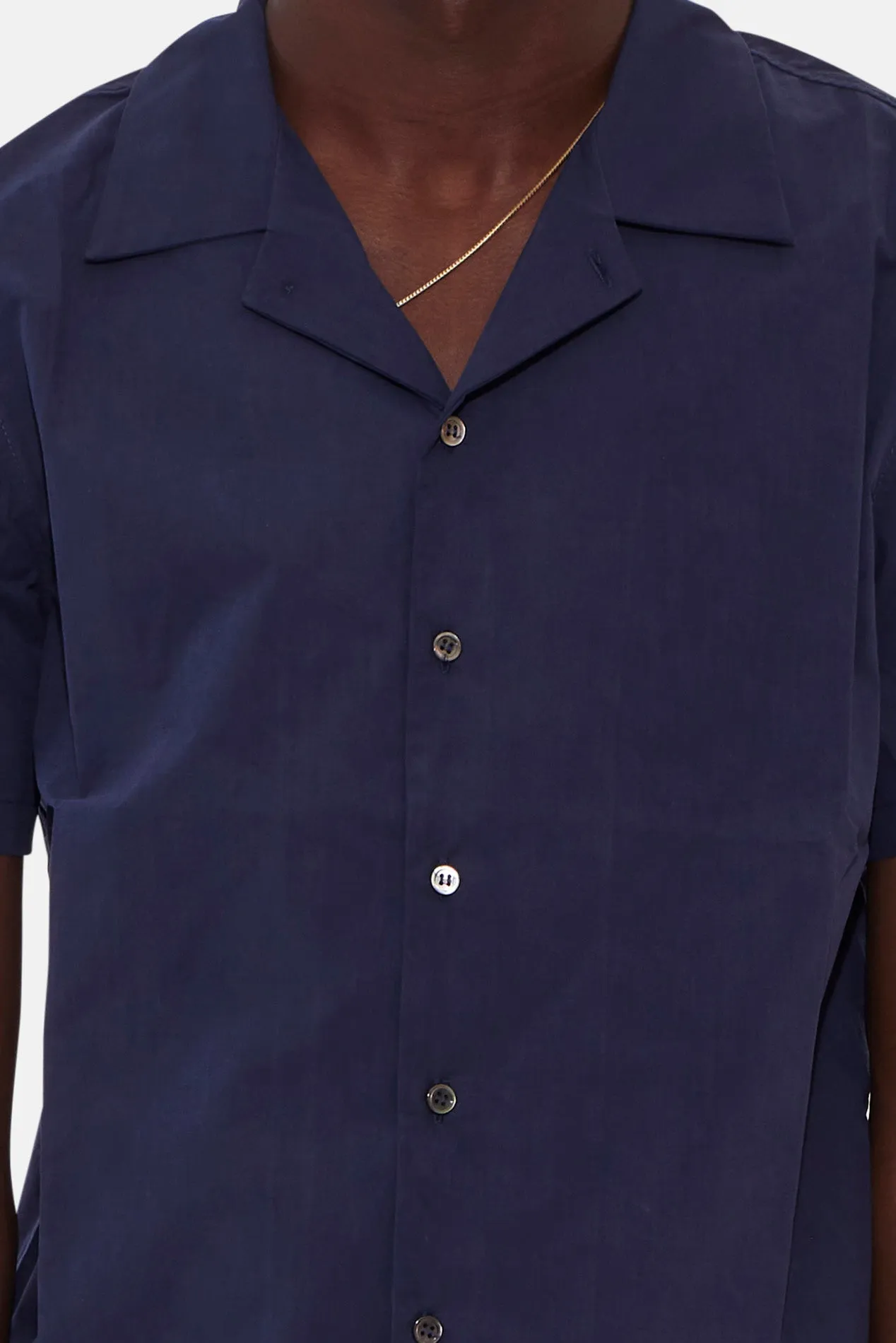 Poplin Camp Shirt Navy sold by Blue & Cream product image thumbnail 4
