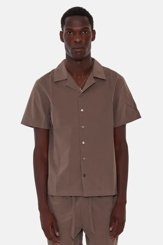 Poplin Camp Shirt Brown sold by Blue & Cream