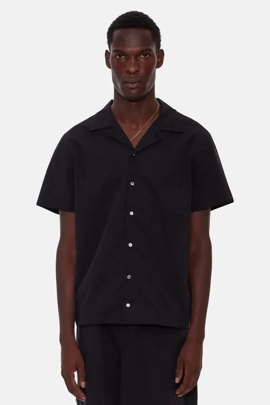 Poplin Camp Shirt Black sold by Blue & Cream