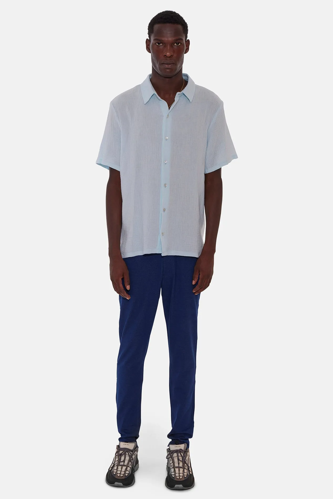 Gauze Short Sleeve Buttondown Light Blue sold by Blue & Cream product image thumbnail 4