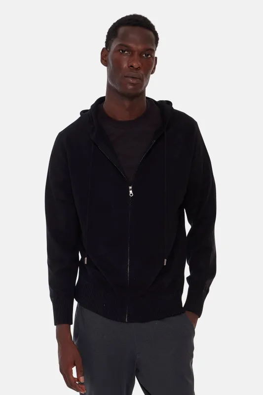 Luke Zip Hoodie Black Lead sold by Blue & Cream