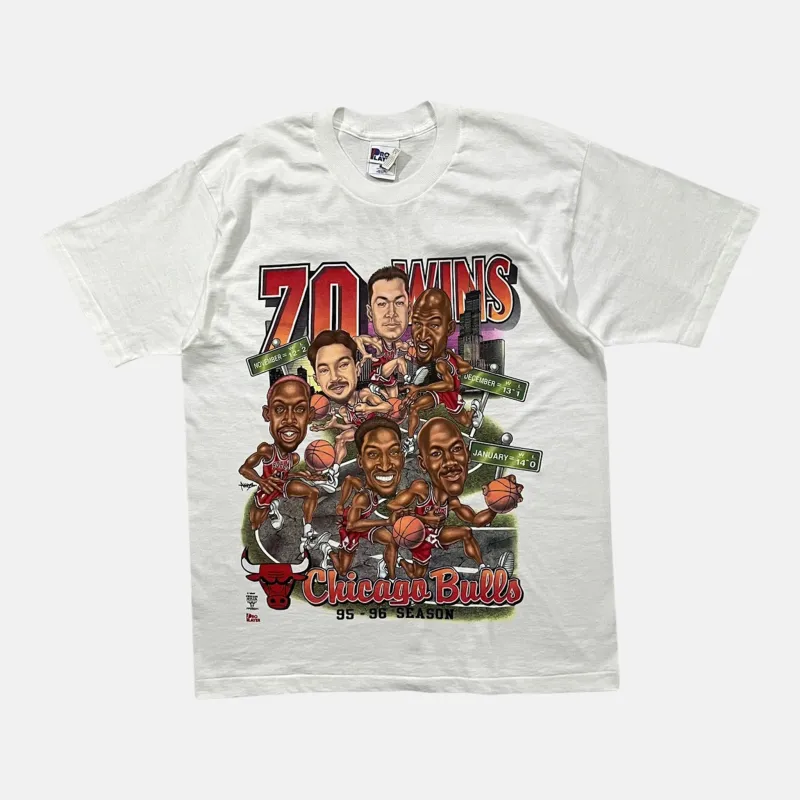1996 70 Wins Bulls Vintage Tee White sold by Blue & Cream