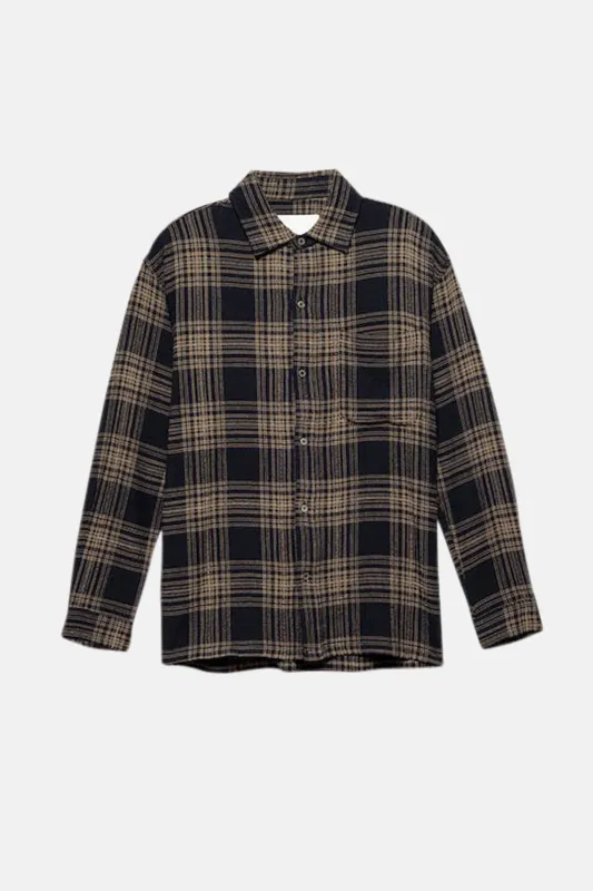 Relaxed Long Sleeve Shirt Tan Plaid sold by Blue & Cream