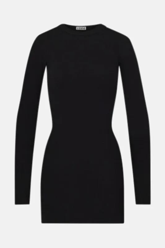Long Sleeve Crewneck Dress Mini Black sold by Blue & Cream