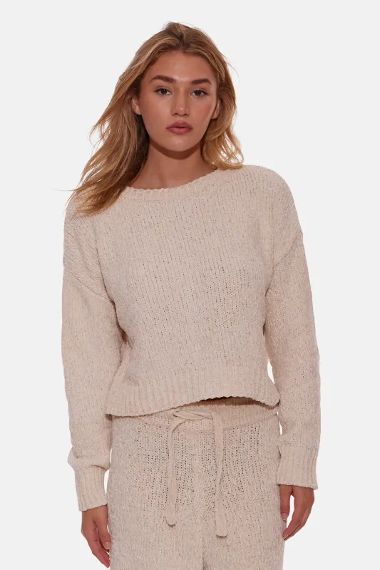 Billie Chenille Crewneck Cream sold by Blue & Cream