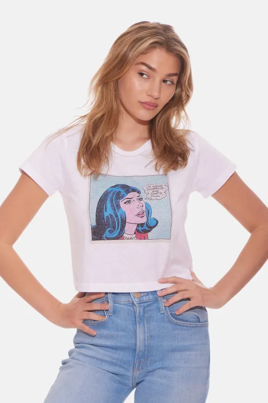 Shopping Comic Crop Tee White sold by Blue & Cream