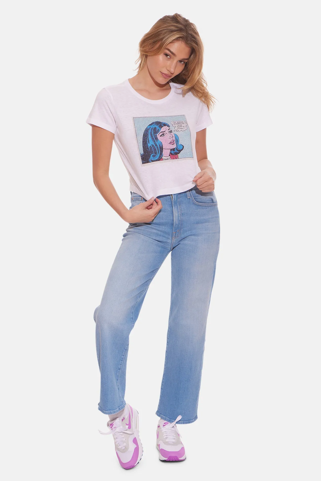 Shopping Comic Crop Tee White sold by Blue & Cream product image thumbnail 2