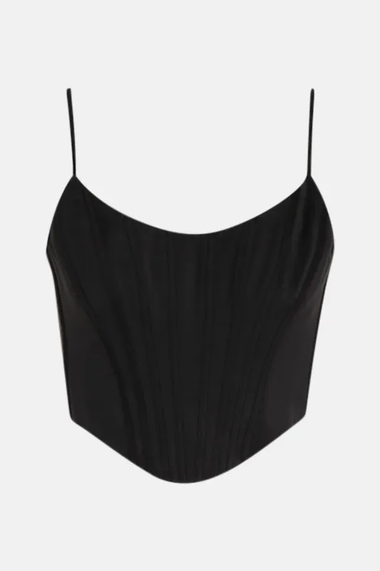 Silk Corset Top Black made by Zimmermann