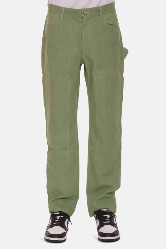 Carpenter Linen Pant Green sold by Blue & Cream