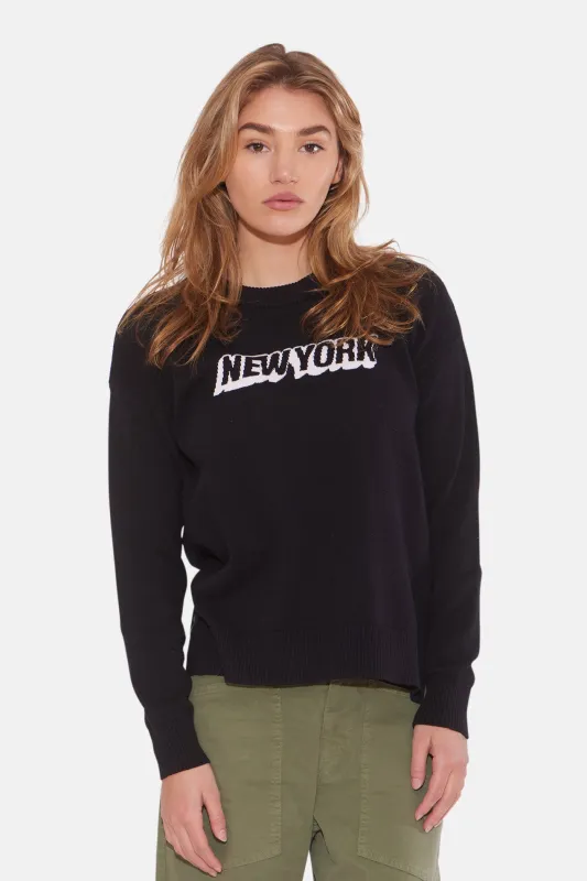 New York Cotton Crewneck Black sold by Blue & Cream