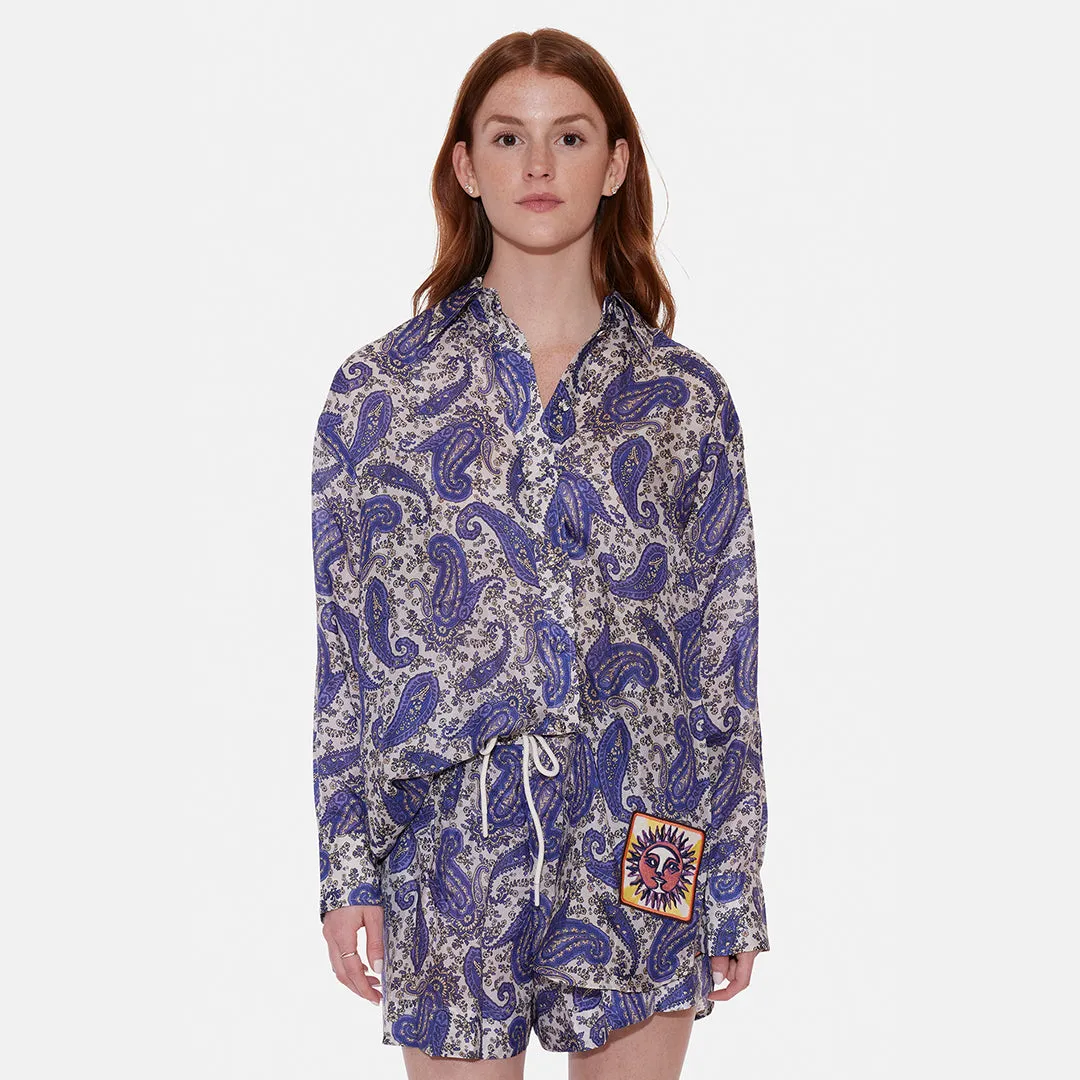 Devi Relaxed Shirt Indigo/Cream Paisley sold by Blue & Cream