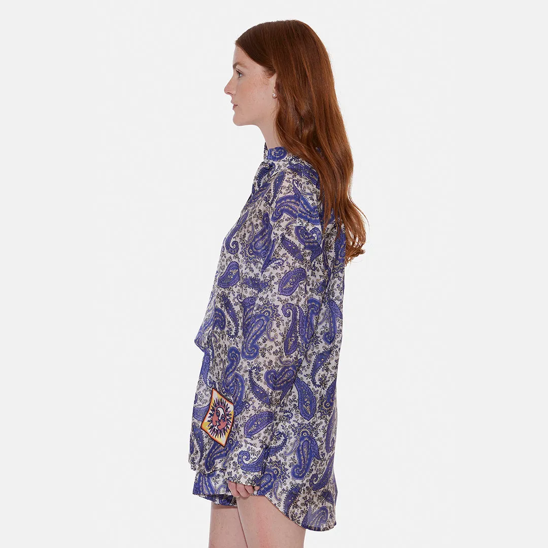 Devi Relaxed Shirt Indigo/Cream Paisley sold by Blue & Cream product image thumbnail 2
