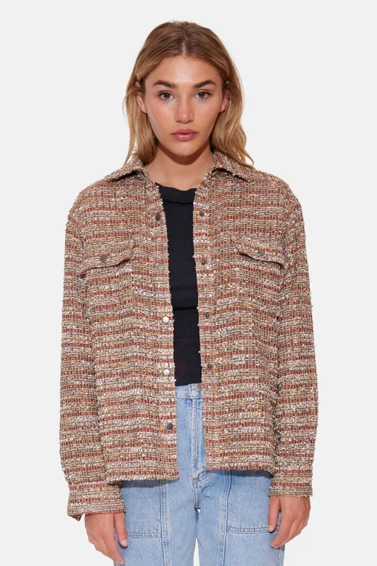 Coco Tweed Overshirt Desert Multi sold by Blue & Cream
