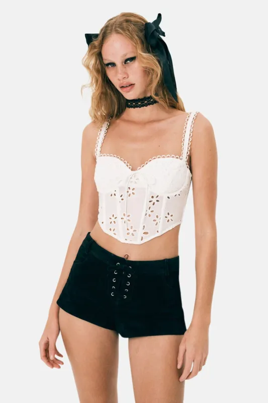 Sammie Crop Top White made by For Love And Lemons