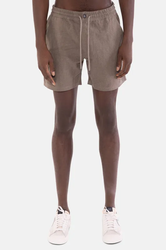 Perfect Linen Short Brown sold by Blue & Cream