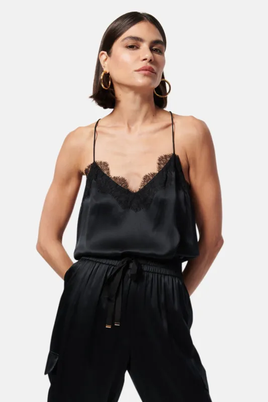 Racer Charmeuse Cami Black sold by Blue & Cream