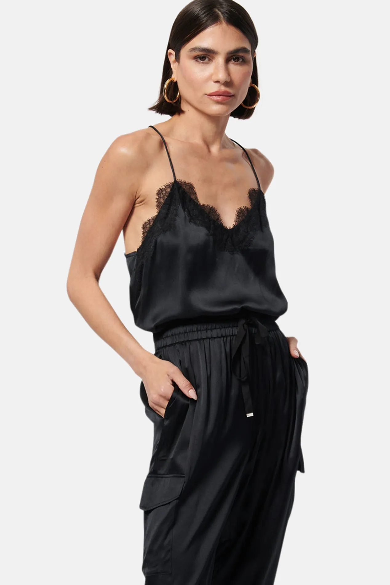 Racer Charmeuse Cami Black sold by Blue & Cream product image thumbnail 2
