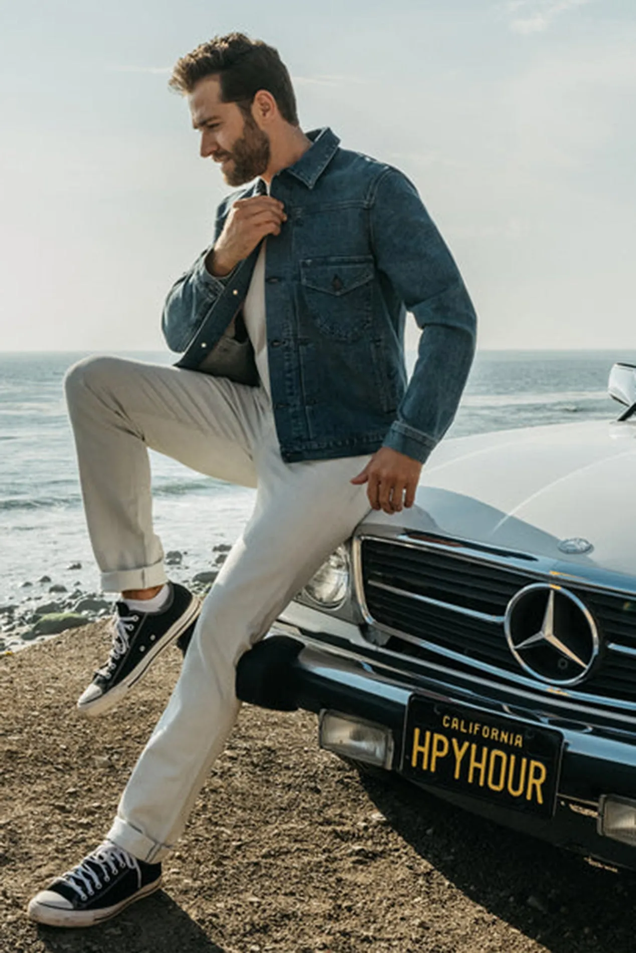 Pen Slim Selvedge 14oz Silver Grey White sold by Blue & Cream product image thumbnail 3