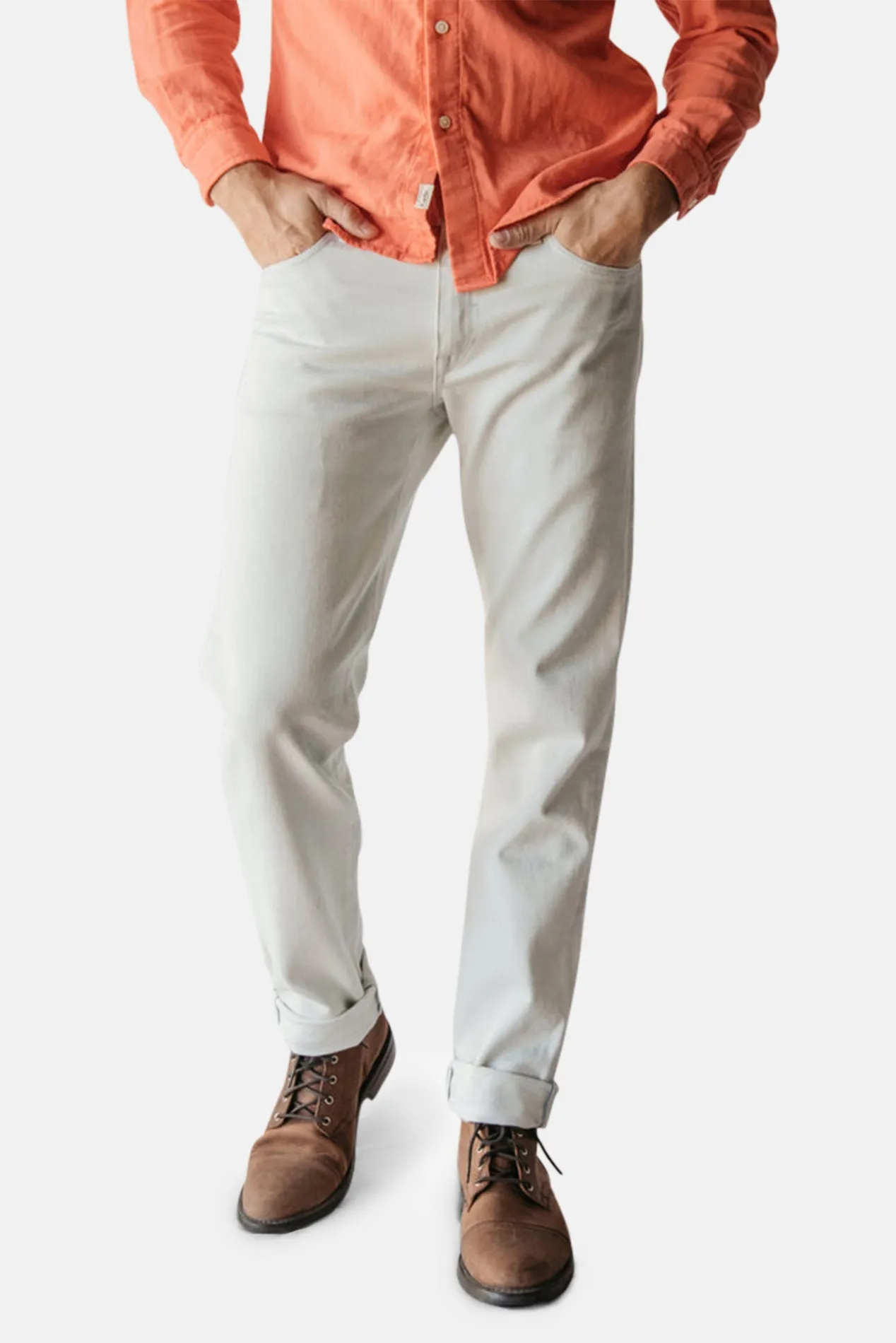 Pen Slim Selvedge 14oz Silver Grey White sold by Blue & Cream