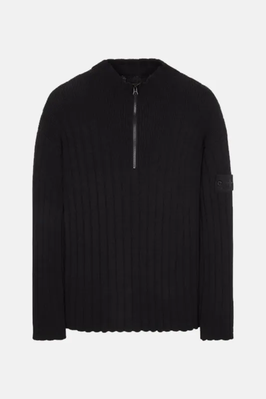 Ghost Piece Quarter Zip Sweater Black sold by Blue & Cream