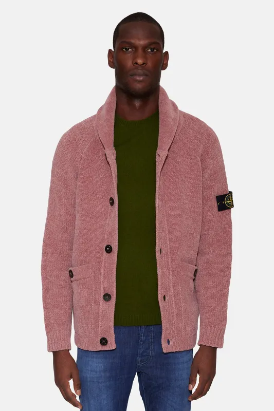 Chenille Cardigan Pink Quartz made by Stone Island