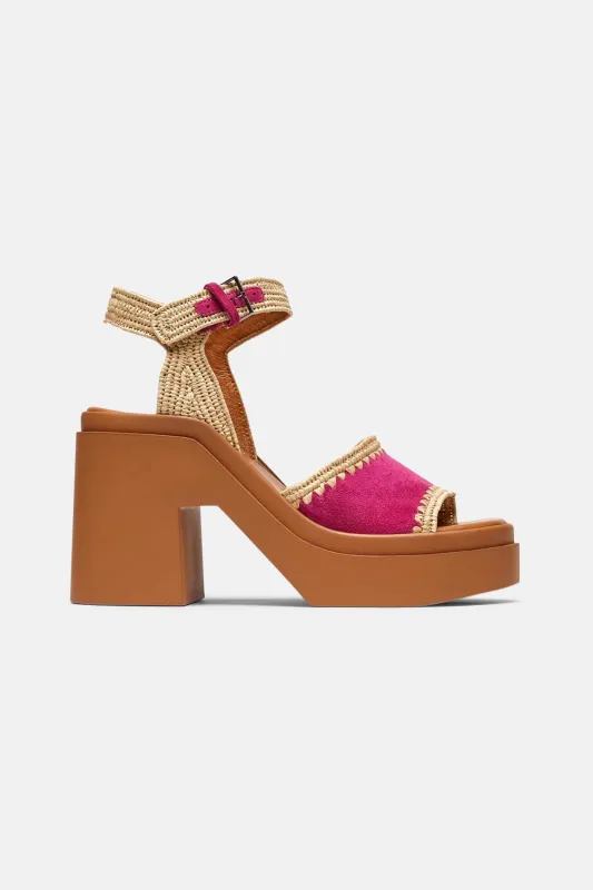 Nelsie Sandal Hibiscus Suede sold by Blue & Cream