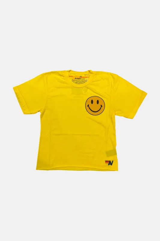 Smiley 2 Boyfriend Tee Lemon made by Aviator Nation