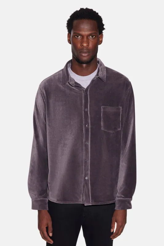 Micro Cord Velour Shirt Charcoal sold by Blue & Cream
