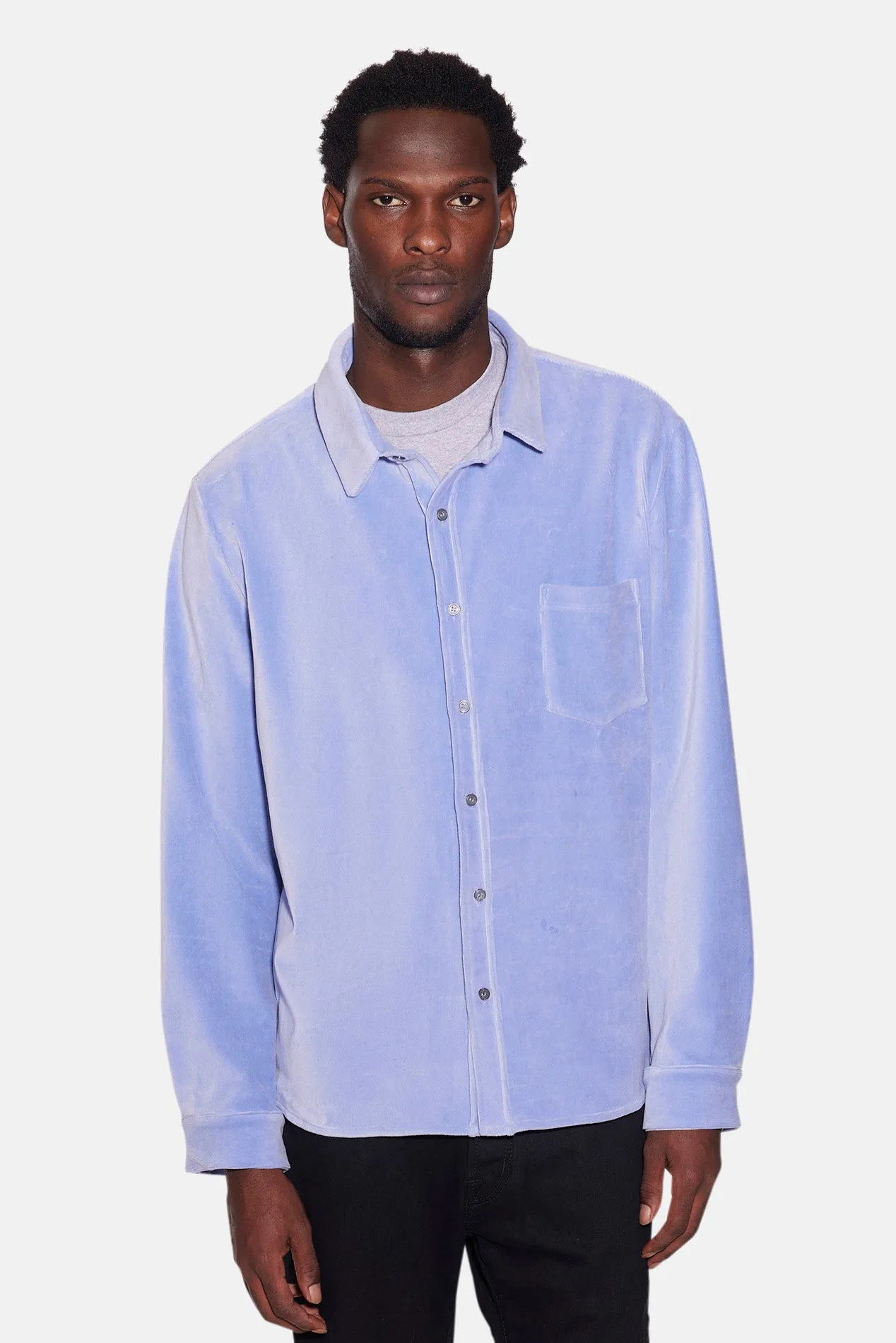 Micro Cord Velour Shirt Blue sold by Blue & Cream
