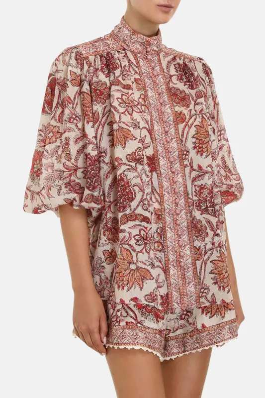 Vitali Yoke Blouse Sepia Floral sold by Blue & Cream