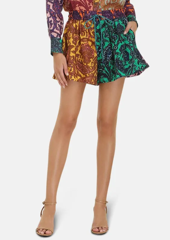 Tiggy Spliced Shorts Spliced Paisley sold by Blue & Cream