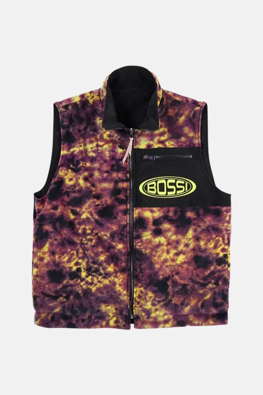 Reversible Fleece Vest Black Tie Dye sold by Blue & Cream