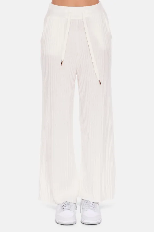 Sophie Wide Leg Pant Eggshell sold by Blue & Cream