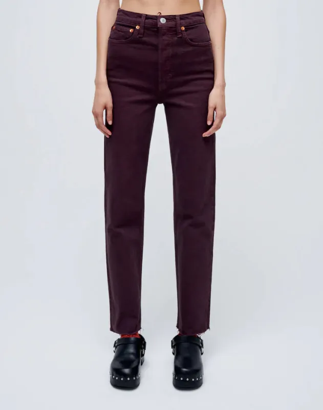 70s Stove Pipe Jean Washed Plum sold by Blue & Cream