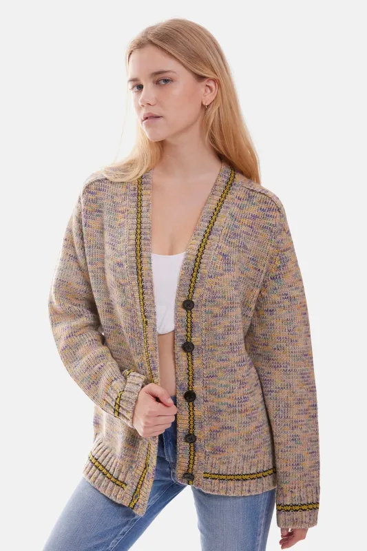 90s Oversized Cardigan Rainbow Multi made by Re/Done