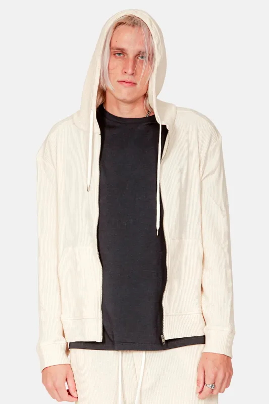 Waffle Zip Hoodie Cream sold by Blue & Cream