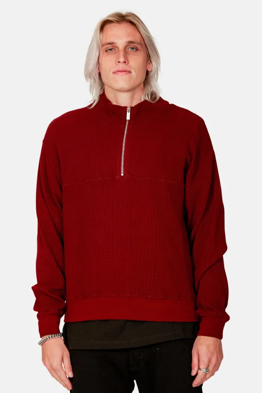 Cooper Half Zip Brick made by Cotton Citizen