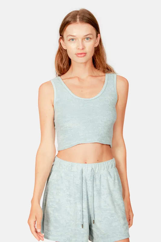 Zo Cropped Tank Ocean Blue sold by Blue & Cream