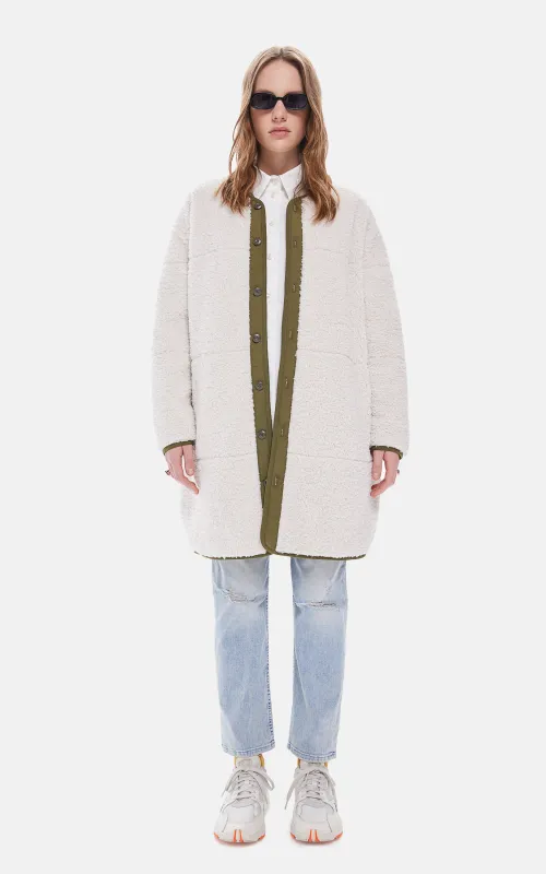 Sherpa Cocoon Coat Yes, I Herd You sold by Blue & Cream